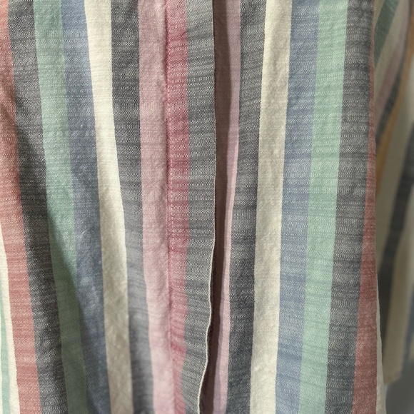 Madewell short sleeves button down top blouse rainbow stripe size M - Picture 3 of 13